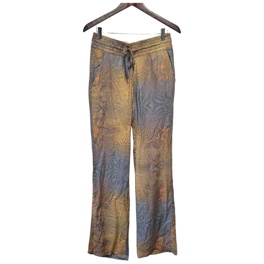 HURLEY Solana‎ Wide Leg Beach Pool Lounge Rayon Drawstring Pants SMALL